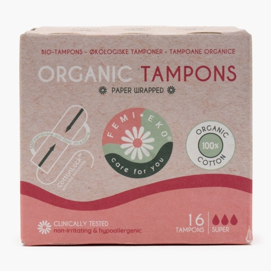 Tampoane din bumbac organic Regular 16 buc