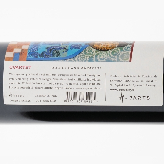 Vin roșu sec Cvartet, 15.5%, 0.75l