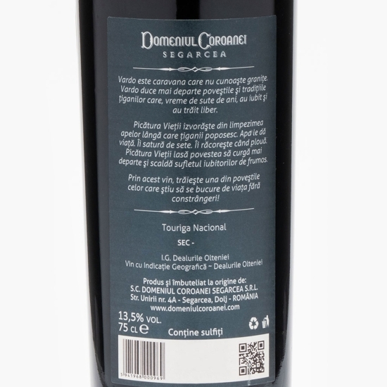 Vin roșu sec Touriga Nacional, Picătura vieții, 13.5%, 0.75l