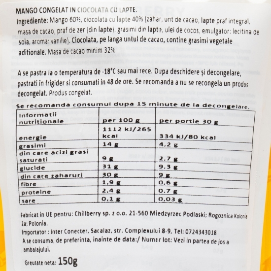 Mango în ciocolată cu lapte 150g