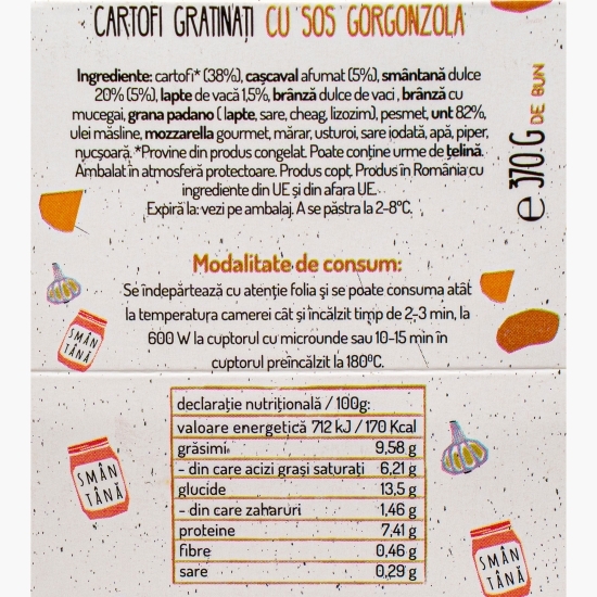 Cartofi gratinați cu sos gorgonzola 370g