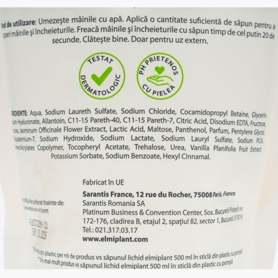 Rezervă săpun lichid cremă, eco Iasomie & Vanilie, 0.75l