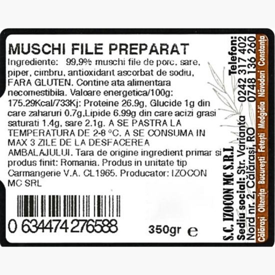 Mușchi file preparat afumat 350g