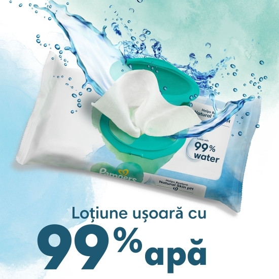 Șervețele umede Harmonie Aqua, 3 pachete x 48, 144 buc, 0% plastic