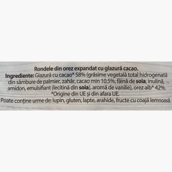 Rondele din orez cu glazură de cacao 66g