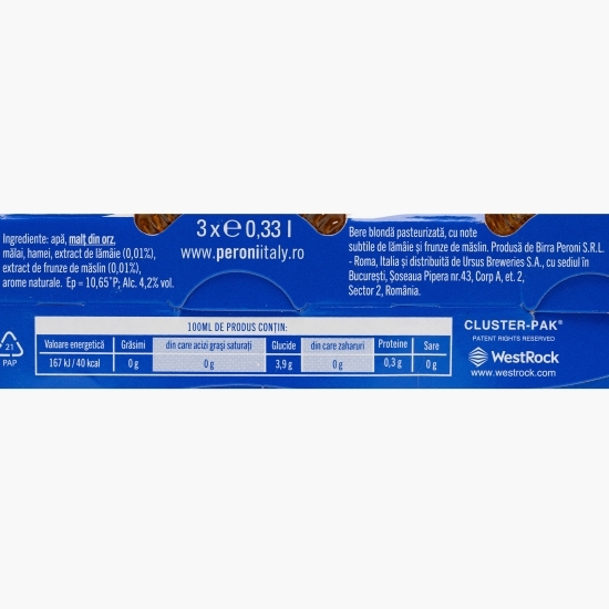 Bere blondă Capri sticlă 3x0.33l
