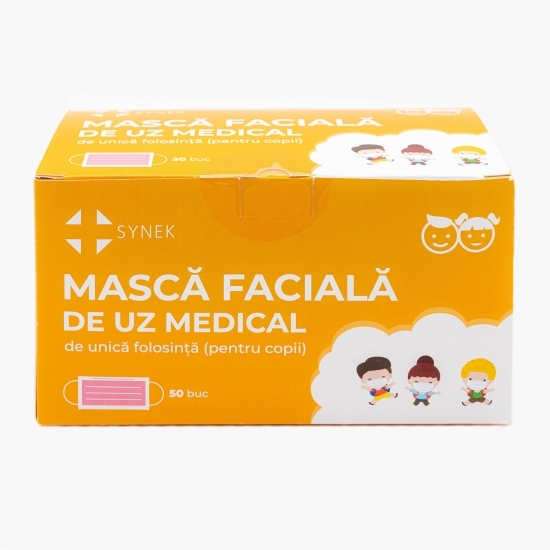 Măști faciale roz pentru copii 50 buc