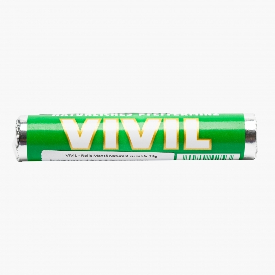 Rolls mentă naturală cu zahăr 29g