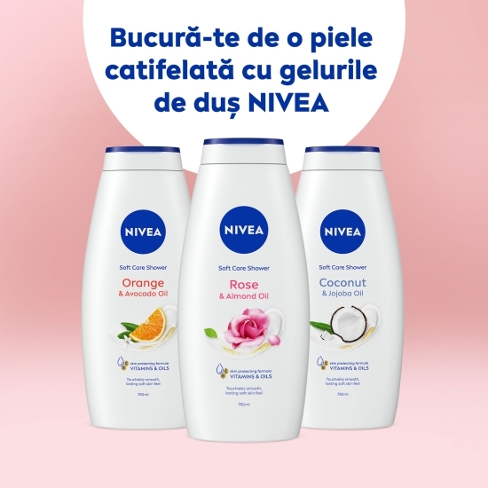 Gel de duș trandafir & ulei migdale 0.75l