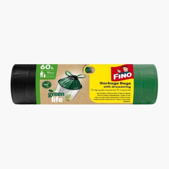 Saci menajeri cu șnur 60l 10 buc