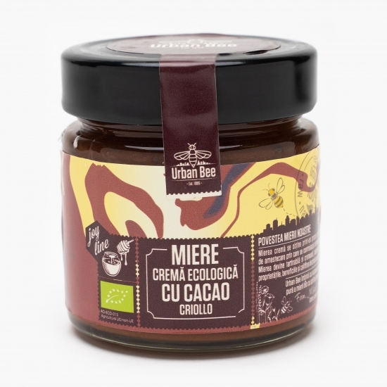 Miere cremă ecologică cu cacao criollo 300g