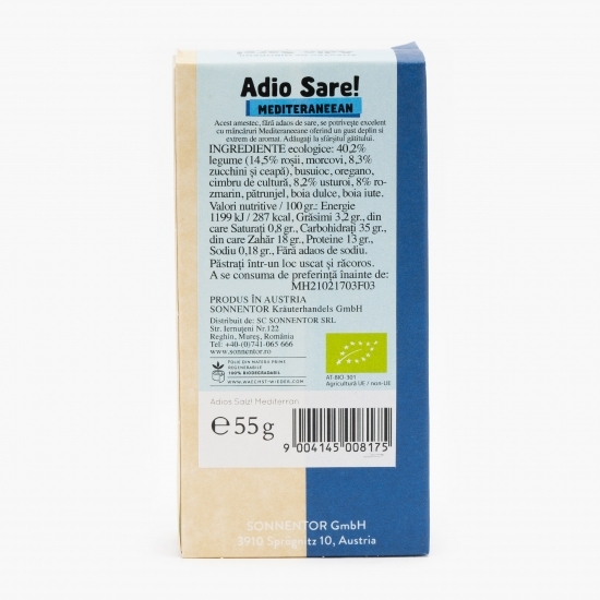 Amestec eco mediteranean de condimente „Adio sare!” 55g