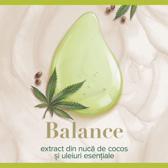 Gel de duș Wellness Balance cu extract din seminte de cânepă și uleiuri esențiale 0.5l