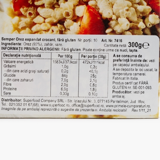 Orez expandat crocant fără gluten 300g