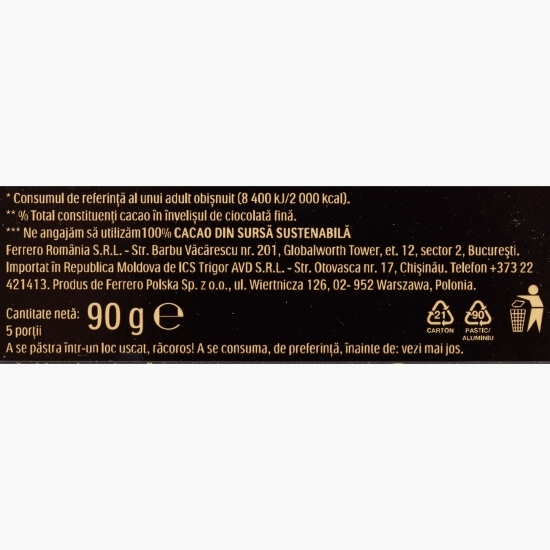 Ciocolată neagră cu alune 90g