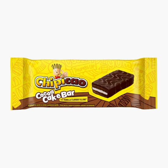 Prăjitură cu cacao cu umplutură de vanilie și glazură de cacao 64g