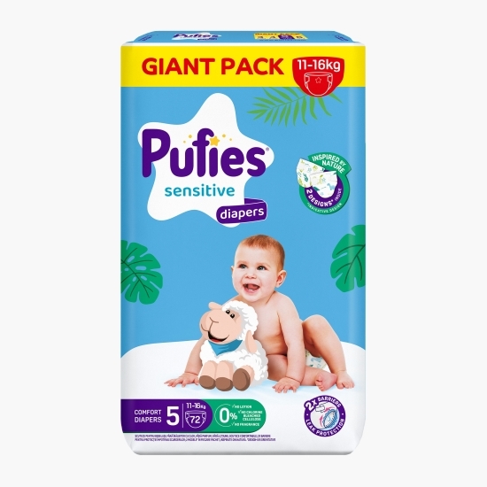 Scutece Sensitive Junior, mărimea 5, 11-16kg, 72 buc