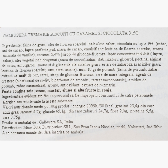 Biscuiți cu caramel și bucăți de ciocolată 315g