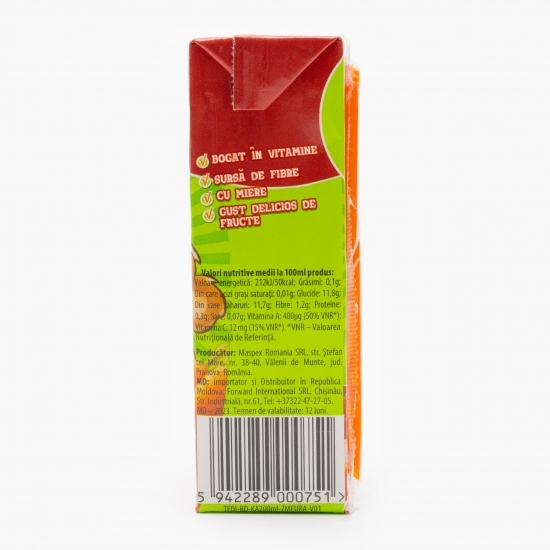 Suc de morcovi, mere şi zmeură 0.2l
