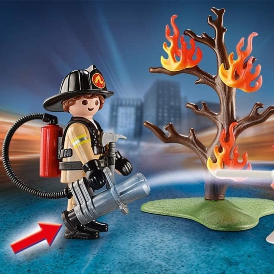 Set portabil figurine - Pompier și cățel, 4+ ani