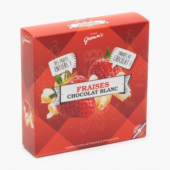 Căpșuni liofilizate învelite în ciocolată albă 50g