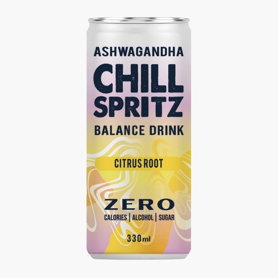 Băutură carbogazoasă cu ashwagandha și aromă de citrice, fără zahăr, doză 330ml