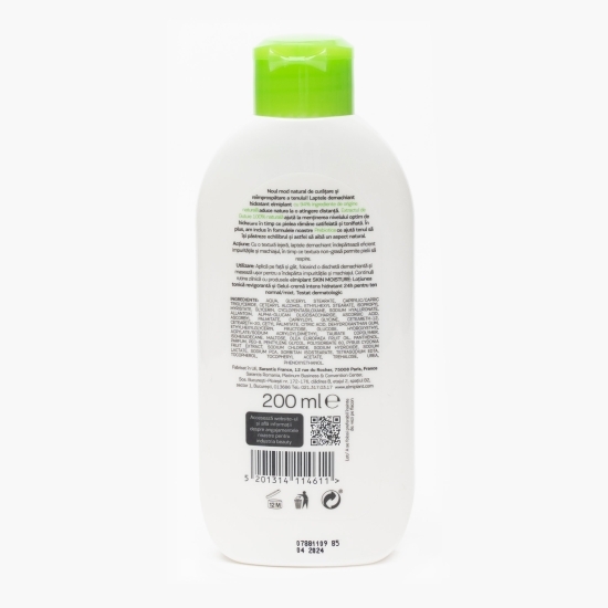 Lapte demachiant hidratant pentru ten normal și mixt, Skin Moisture, 200ml