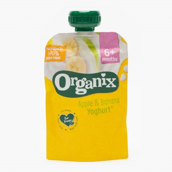 Iaurt ecologic cu mere și banane, 6+ luni, 100g