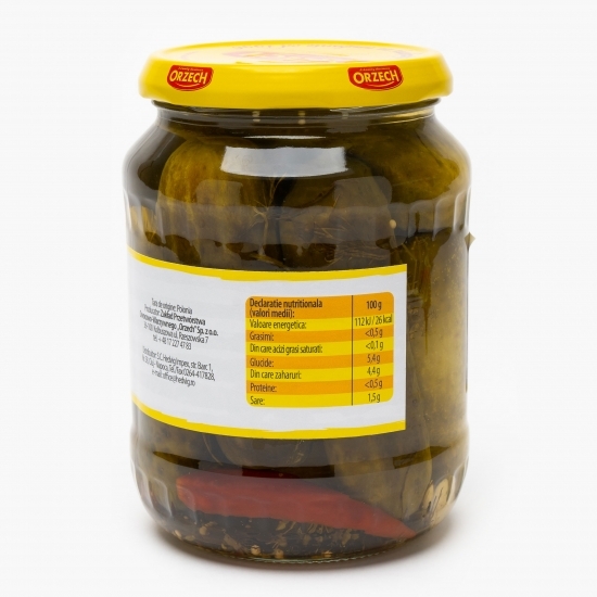 Castraveți murați cu mărar și ardei iute 670g