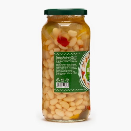 Fasole albă cu legume, în saramură, 540g