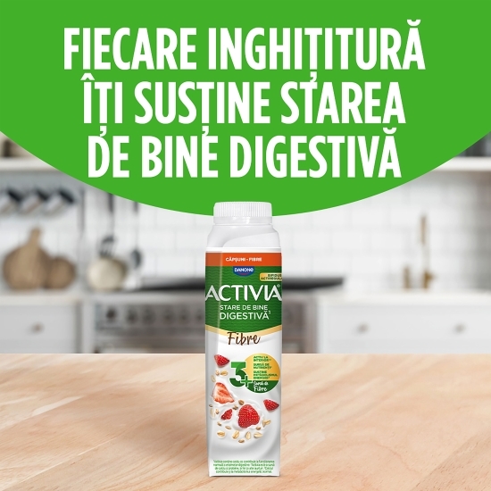 Iaurt de băut cu căpșuni și grâu integral 320g