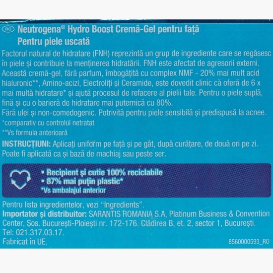 Cremă-gel hidratantă pentru față Hydro Boost 50ml