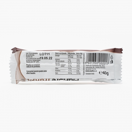Baton digestiv cu fibre din secară, cocos și portocale, fără zahăr adăugat, cu îndulcitor 40g