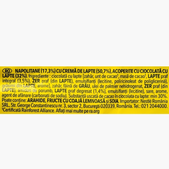 Napolitane cu cremă de lapte și glazură de ciocolată cu lapte Mini 170g