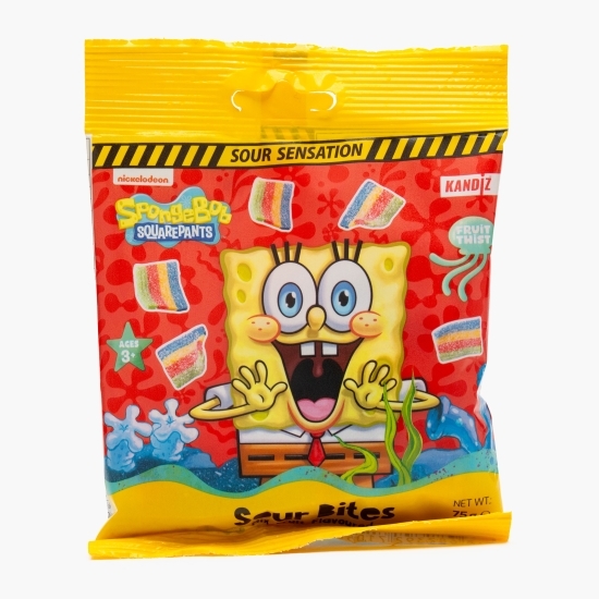 Jeleuri acrișoare cu aromă de fructe Sponge Bob Sour Bites 75g
