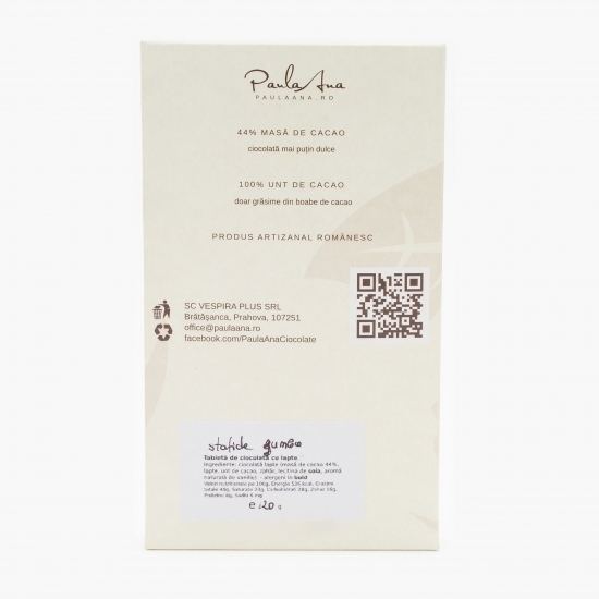 Ciocolată 44% cu stafide Jumbo 120g