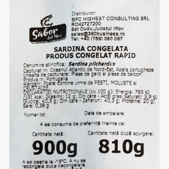 Sardină congelată 900g