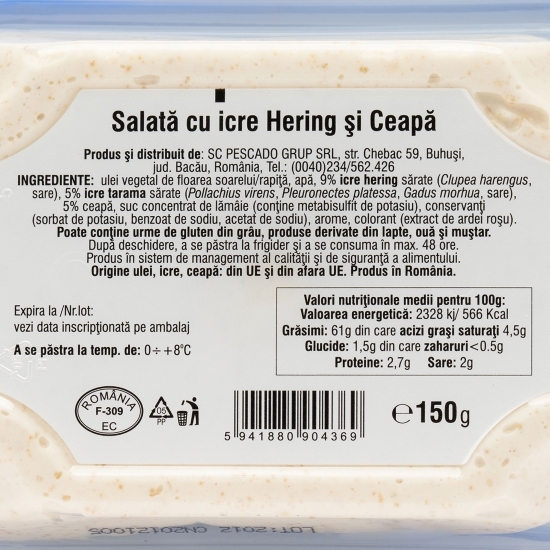 Salată cu icre hering și ceapă 150g