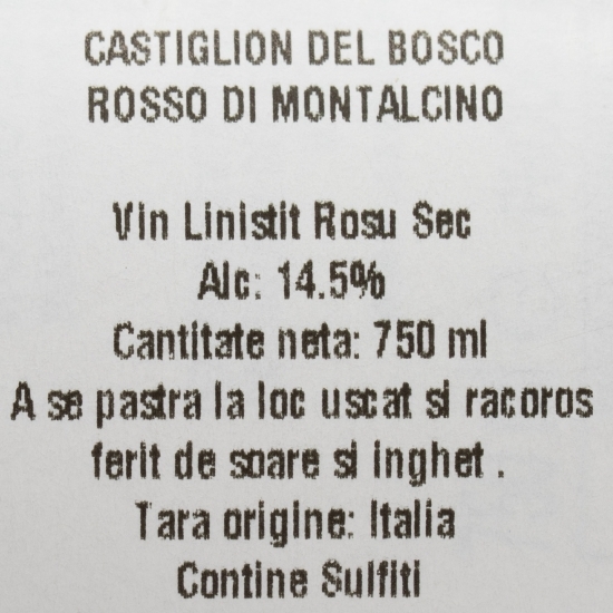 Vin roșu sec Rosso Di Montalcino, 14.5%, 750ml