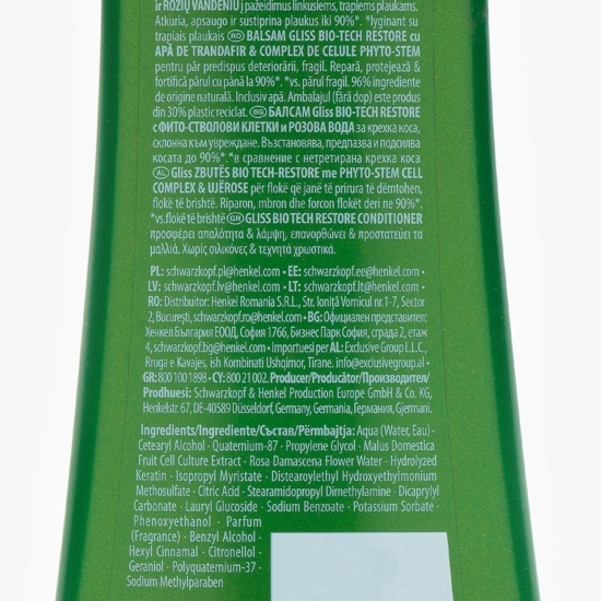 Balsam Bio-Tech Restorre pentru păr predispus deteriorării 200ml