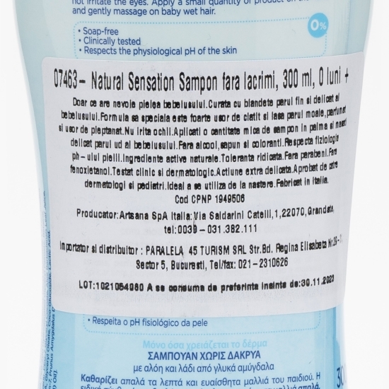 Șampon pentru copii, fără lacrimi Natural Sensation, +0 luni, 300ml