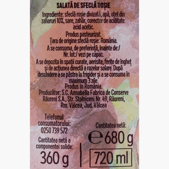 Salată sfeclă roșie în oțet 680g