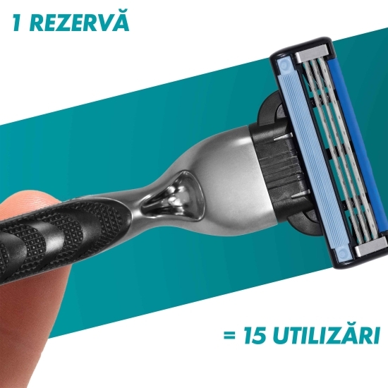 Aparat de ras Mach 3, 1 mâner + 2 rezerve
