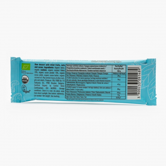 Desert eco din fructe uscate, nuci, cocos și cacao 25g