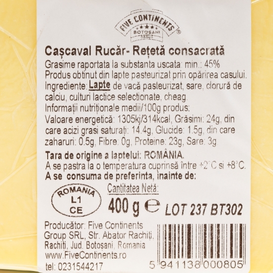 Cașcaval Rucăr 45% grăsime 400g