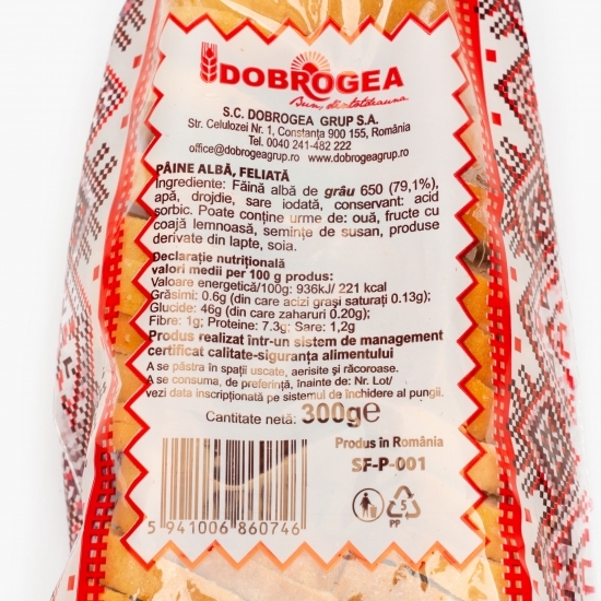 Pâine albă feliată 300g