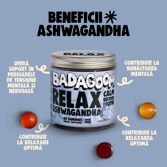 Jeleuri gumate cu Ashwagandha Relax, 60 buc