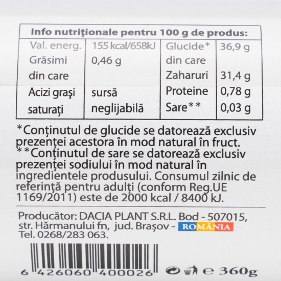 Dulceață de fructe de pădure, fără zahăr adăugat 360g