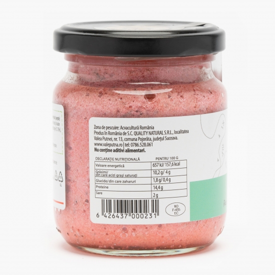 Pate de păstrăv afumat cu smântână și sfeclă roșie Sorocitu' 210g