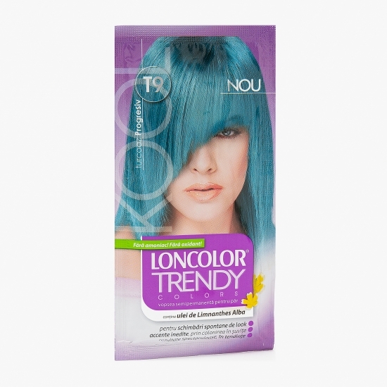 Vopsea semipermanentă pentru păr T9 turcoaz progresiv plicuri 2x25ml